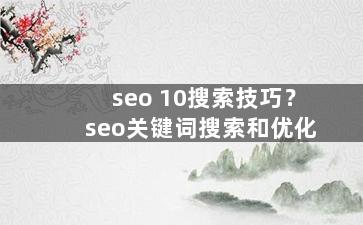 seo 10搜索技巧？seo关键词搜索和优化